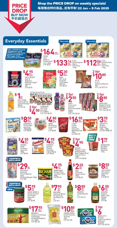 FairPrice catalogue in Singapore | Price Drop Buy Now - Weekly Savers | 23/01/2025 - 05/02/2025