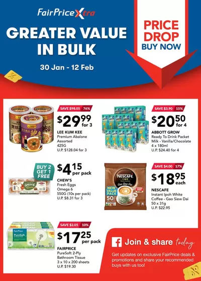 FairPrice catalogue in Singapore | Greater Value In Bulk | 30/01/2025 - 12/02/2025