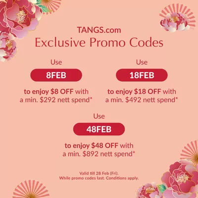 Department Stores offers in Singapore | Exclusive promo codes in Tangs | 03/02/2025 - 28/02/2025