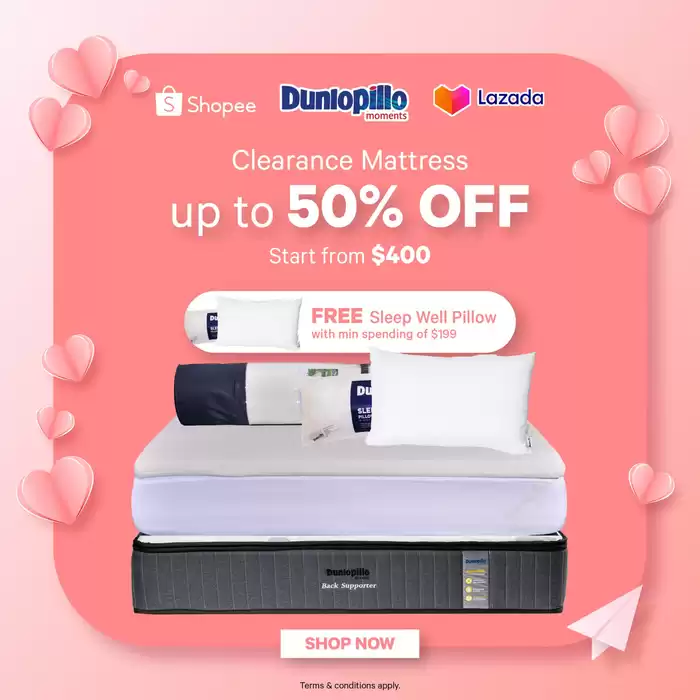 Dunlopillo catalogue in Singapore | Up to 50% off | 05/02/2025 - 28/02/2025