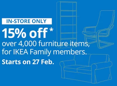 Home & Furniture offers in Singapore | 15% off in IKEA | 27/02/2025 - 31/03/2025