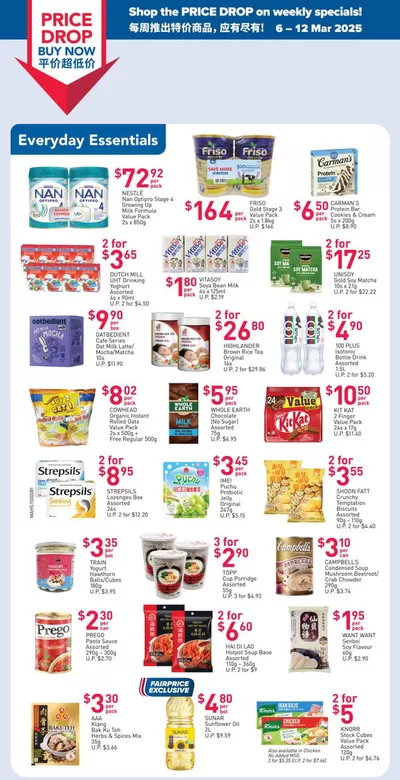 FairPrice catalogue in Singapore | Price Drop Buy Now - Weekly Savers | 06/03/2025 - 12/03/2025