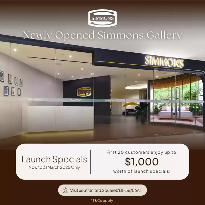 Simmons catalogue in Singapore | Newly opened Simmons Gallery | 11/03/2025 - 31/03/2025