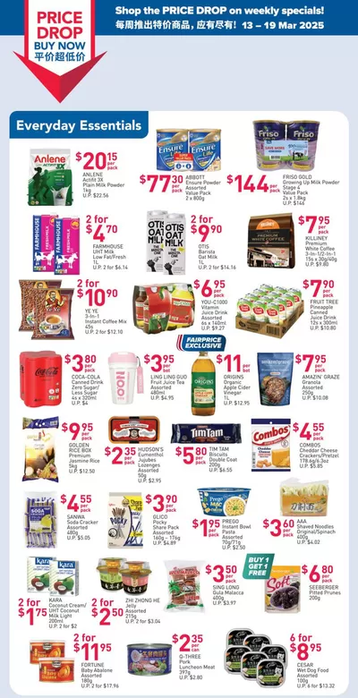 FairPrice catalogue in Singapore | Price Drop Buy Now - Weekly Savers | 13/03/2025 - 19/03/2025