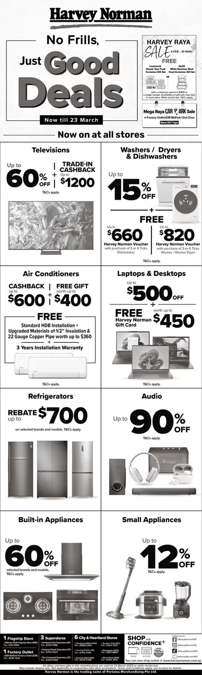 Harvey Norman catalogue in Singapore | Straits Times 15 March No Frills, Just Good Deals | 15/03/2025 - 23/03/2025