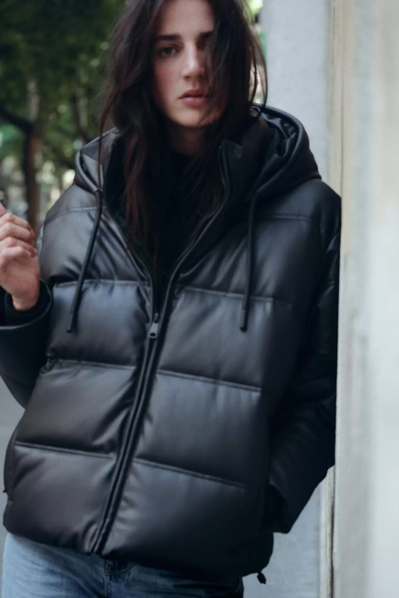 FAUX LEATHER WIND-PROTECTION ANORAK offers at S$ 119 in ZARA