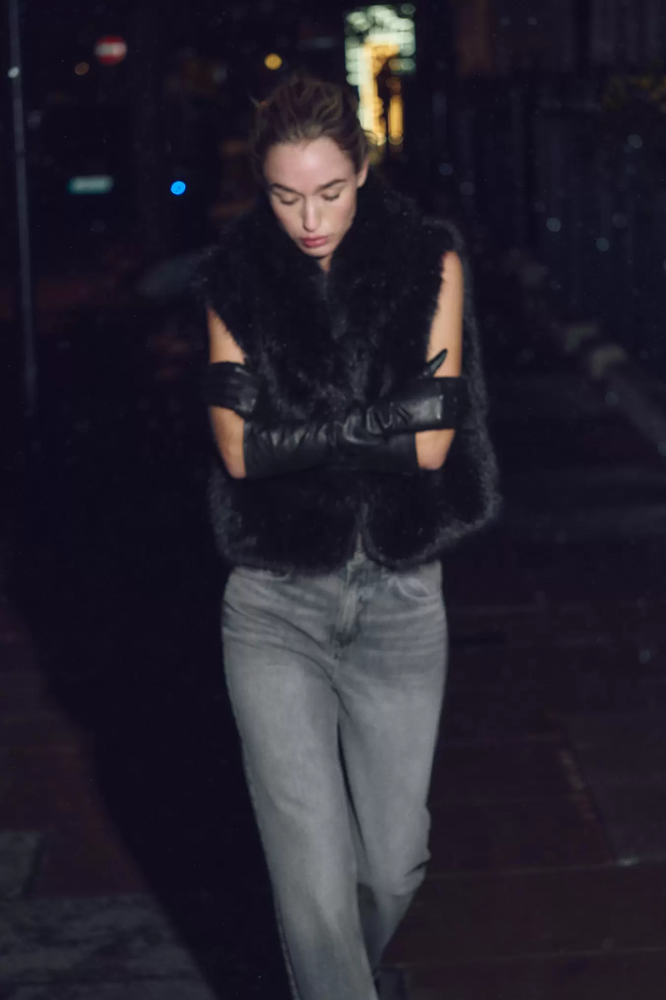 SHORT FAUX FUR WAISTCOAT offers at S$ 109 in ZARA