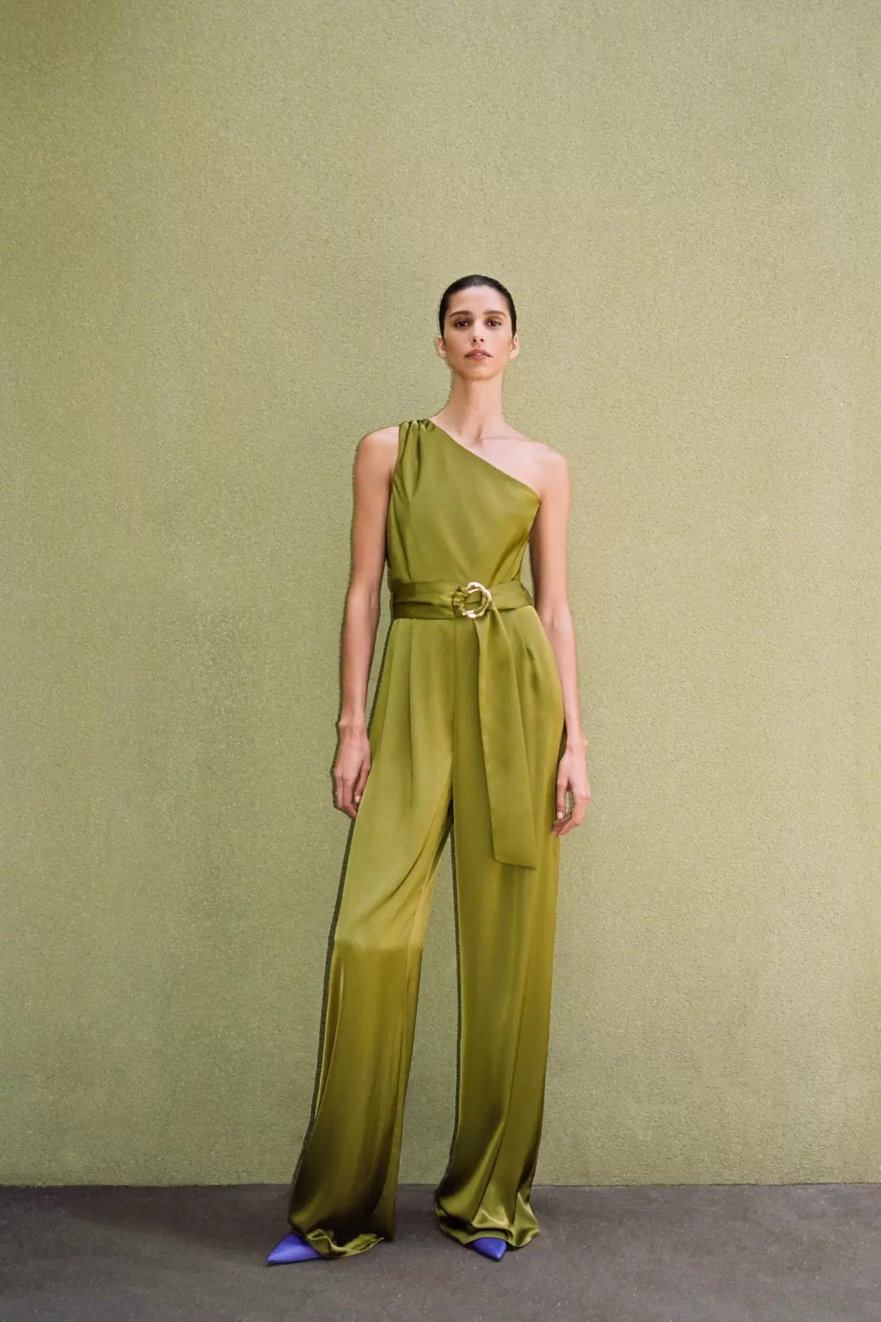 ASYMMETRIC SATIN JUMPSUIT offers at S$ 35.9 in ZARA