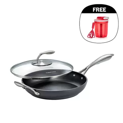 Black Series Fry Pan with Glass Lid 28cm offers at S$ 331.8 in Tupperware