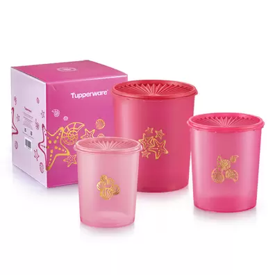 Seashells Deco Canister Set offers at S$ 51.5 in Tupperware