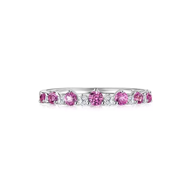 Pink Sapphire Bejeweled Eternity Ring offers at S$ 399 in SK Jewellery