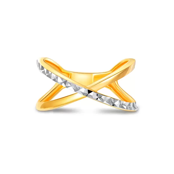 SK 916 Duo-Tone Faceted Criss Cross Ring offers at S$ 539 in SK Jewellery