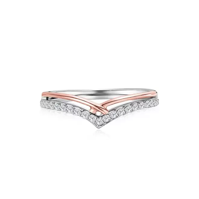 Double Bliss Wishbone Eternity Diamond Ring offers at S$ 569 in SK Jewellery