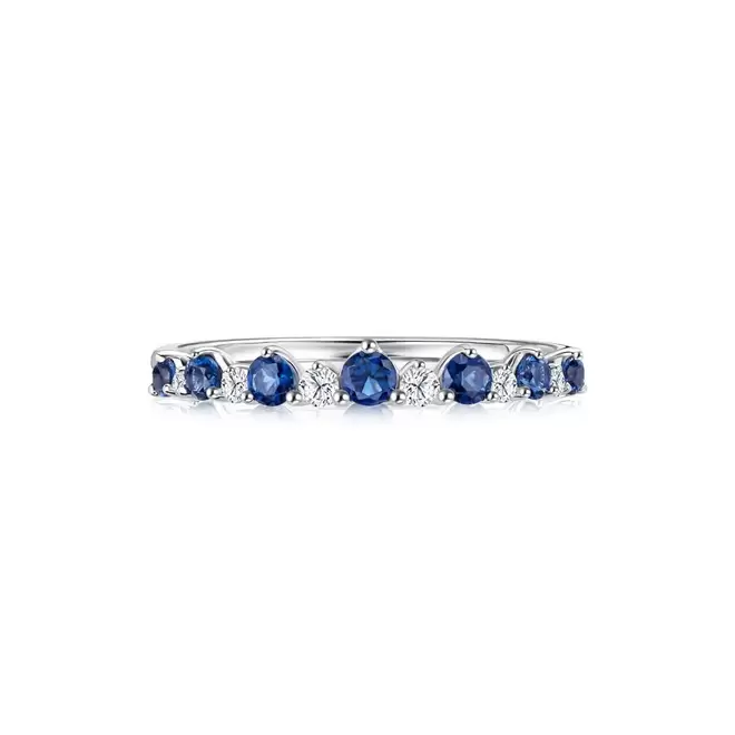 Blue Sapphire Bejeweled Eternity Ring offers at S$ 399 in SK Jewellery