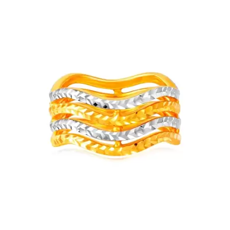 SK 916 Shimmering Sea Duotone Gold Ring offers at S$ 950.36 in SK Jewellery