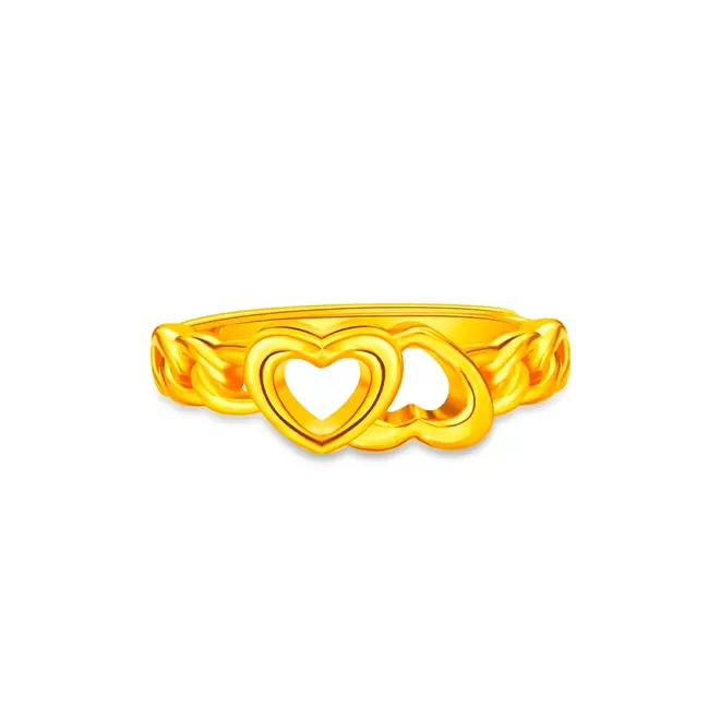 Duo Heart Link 999 Pure Gold Ring offers at S$ 703.3 in SK Jewellery