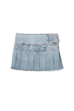 Denim mini skirt with box pleats offers at S$ 65.9 in Pull & Bear