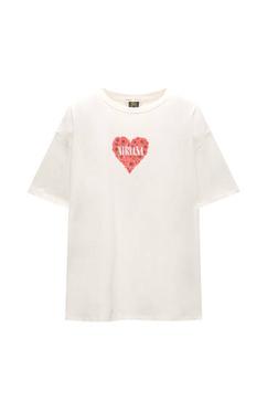 Nirvana floral heart T-shirt offers at S$ 39.9 in Pull & Bear