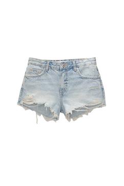 Ripped denim shorts offers at S$ 59.9 in Pull & Bear