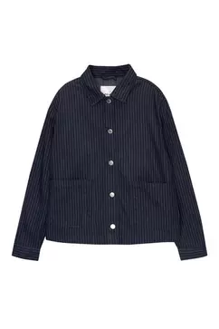 Striped denim overshirt offers at S$ 89.9 in Pull & Bear