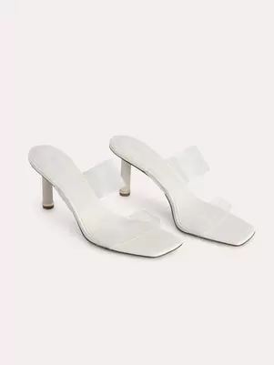 Vinyl Double Strap Heel Sandals offers at S$ 79.9 in Pedro