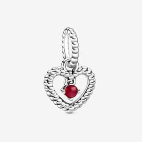 January Dark Red Heart Hanging Charm with Man-Made Dark Red Crystal offers at S$ 69 in Pandora