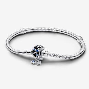 Pandora Moments Sparkling Moon Clasp Snake Chain Bracelet offers at S$ 155 in Pandora