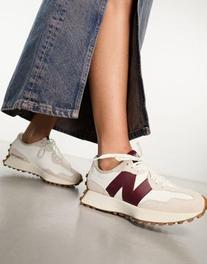 New Balance 327 sneakers in off white and burgundy - IVORY offers at S$ 110.5 in asos