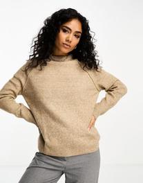 ASOS DESIGN neat fit jumper with seam detail in taupe offers at S$ 10 in asos