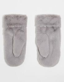 Topshop Molly fur mittens in grey offers at S$ 14.5 in asos