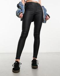 New Look coated jeggings in black offers at S$ 17.49 in asos