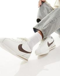 Nike Cortez leather trainers in off white and cacao brown offers at S$ 62.96 in asos
