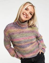 JJXX high neck jumper in multicoloured space dye offers at S$ 35.69 in asos