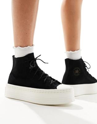 Converse Chuck Taylor All Star modern lift trainers in black - BLACK offers at S$ 45 in asos