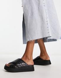 & Other Stories cross strap sandals with chunky platform in black offers at S$ 50.5 in asos