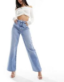 New Look wide leg jean in light blue offers at S$ 48.99 in asos