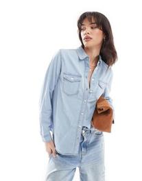 New Look denim shirt in light blue offers at S$ 32.99 in asos