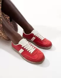 London Rebel Cally trainer with gum sole in red offers at S$ 16 in asos