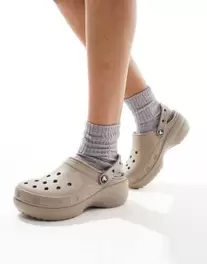 Crocs Classic platform lined clog in natural offers at S$ 64.99 in asos