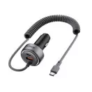 Aukey CC-P2 Pathfinder Sling 75W Fast Charging Car Charger with Built in C Cable (Dark Grey) offers at S$ 37.91 in Challenger