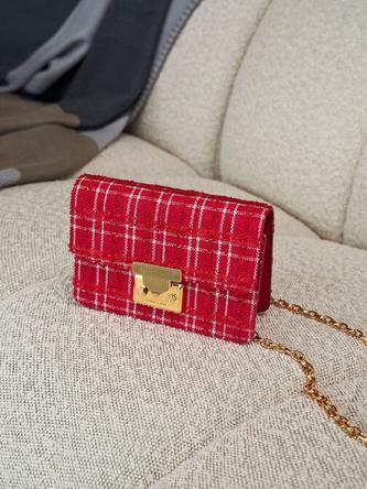 Eudora Tweed Boxy Bag               - red offers at S$ 29.9 in Charles & Keith