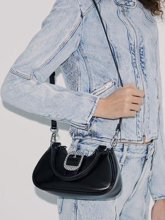 Avis Belted Top Handle Bag               - noir offers at S$ 52.7 in Charles & Keith