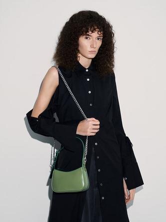 Mini Rebel Hobo Bag               - green offers at S$ 48.9 in Charles & Keith