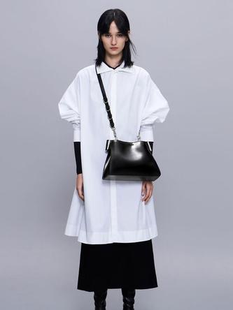 Lexie Side-Buckle Trapeze Shoulder Bag               - noir offers at S$ 71.9 in Charles & Keith