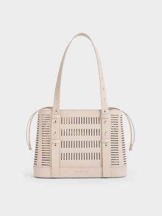Delphi Cut-Out Bucket Bag  - oat offers at S$ 60.1 in Charles & Keith