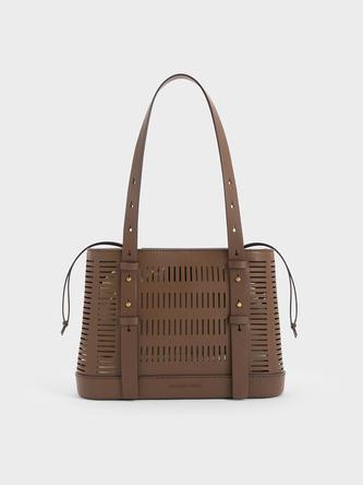 Delphi Cut-Out Bucket Bag  - dark brown offers at S$ 60.1 in Charles & Keith