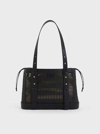 Delphi Cut-Out Bucket Bag  - black offers at S$ 60.1 in Charles & Keith