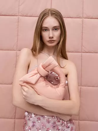 Delilah Nylon Bow Puffy Bag  - pink offers at S$ 47.9 in Charles & Keith