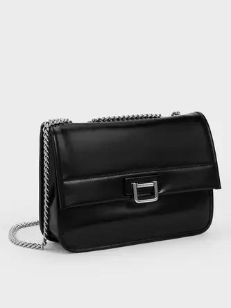 Neva Chain-Handle Shoulder Bag  - noir offers at S$ 55.9 in Charles & Keith