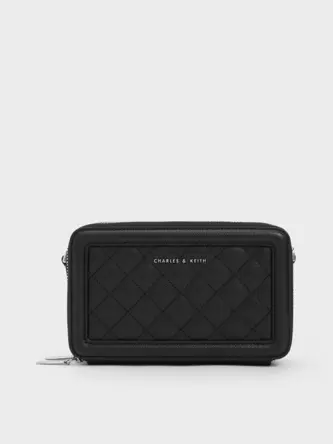 Quilted Boxy Long Wallet  - noir offers at S$ 41.9 in Charles & Keith